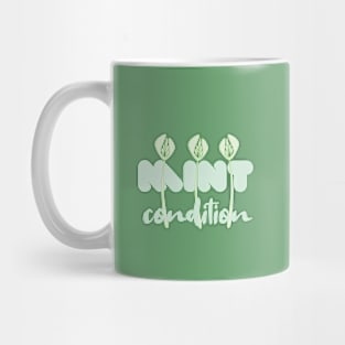 Abstract White Tulips Mint Green Mug